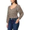 imageWallFlower Womens Alexandra Long Sleeve Sweetheart Blouse TopBlack Ditsy Floral