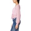 imageWallFlower Womens Boho Chiffon Long Sleeve Dressy Casual Blouses Shirts TopsPink