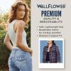imageWallFlower Womens Bowery Brushed Cropped Cozy Flannel Boyfriend Trendy Spring Summer and Fall Light Button Down ShirtGrisaille Grey