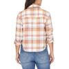 imageWallFlower Womens Bowery Brushed Cropped Cozy Flannel Boyfriend Trendy Spring Summer and Fall Light Button Down ShirtLavender Plaid