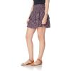 imageWallFlower Womens Double Tiered Ruffle Pull on SkirtBlack and Magenta Ditsy Foral
