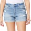 imageWallFlower Womens Fearless Curvy Denim Shorts HighRise Insta Vintage Juniors Standard and PlusGardenia