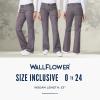 imageWallFlower Womens Feisty Curvy Cargo Flare Low Rise Belted Insta Stretch Juniors PantsBlack Pearl