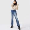 imageWallFlower Womens Feisty Curvy Low Rise Slim Flare Insta Stretch Juniors JeansNash