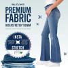 imageWallFlower Womens Flirty Curvy Super Flare High Rise Insta Stretch Juniors JeansCedar