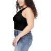 imageWallFlower Womens Insta Smooth Seamless Tank Top 2Pack Standard and PlusBlackWhite Highneck
