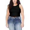 imageWallFlower Womens Insta Smooth Seamless Tank Top 2Pack Standard and PlusBlackWhite Highneck