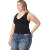 imageWallFlower Womens Insta Smooth Seamless Tank Top 2Pack Standard and PlusBlackWhite Vneck
