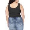 imageWallFlower Womens Insta Smooth Seamless Tank Top 2Pack Standard and PlusWhiteBlack Highneck
