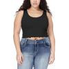imageWallFlower Womens Insta Smooth Seamless Tank Top 2Pack Standard and PlusWhiteBlack Highneck