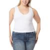 imageWallFlower Womens Insta Smooth Seamless Tank Tops 3Pack Standard and PlusSnow WhiteBlack NightZen Blue