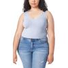 imageWallFlower Womens Insta Smooth Seamless Tank Tops 3Pack Standard and PlusSnow WhiteBlack NightZen Blue