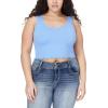 imageWallFlower Womens Insta Smooth Seamless Tank Tops 3Pack Standard and PlusSnow WhiteImpalaAzurine