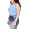 imageWallFlower Womens Insta Smooth Seamless Tank Tops 3Pack Standard and PlusSnow WhiteImpalaAzurine