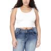 imageWallFlower Womens Insta Smooth Seamless Tank Tops 3Pack Standard and PlusSnow WhiteImpalaAzurine