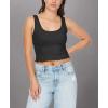 imageWallFlower Womens Insta Smooth Seamless Tank Tops 3Pack Standard and PlusSnow WhiteLily GreenBlack Night
