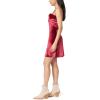 imageWallFlower Womens Joy Mrs Claus Christmas Fur Trimmed Luxe Velour Skater DressRed