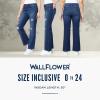 imageWallFlower Womens Juniors InstaVintage Fearless Curvy HighRise Stretch Flip Flop Flare Ankle JeansEzra