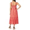 imageWallFlower Womens Lauren Rayon Challis Babydoll Ruched Front Maxi DressCayenne Ditsy Floral