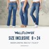 imageWallFlower Womens Legendary Slim Bootcut MidRise Belted Insta Stretch Juniors Jeans Standard and PlusIce