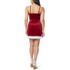 imageWallFlower Womens Mrs Claus Christmas Fur Trimmed Luxe Velour Cropped Cami and Mini Skirt SetRed