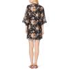 imageWallFlower Womens Sleeveless Swing Dress ampamp Printed Kimono SetBlack Classic Floral With Green Dress