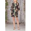 imageWallFlower Womens Sleeveless Swing Dress ampamp Printed Kimono SetBlack Classic Floral With Green Dress