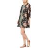 imageWallFlower Womens Sleeveless Swing Dress ampamp Printed Kimono SetBlack Classic Floral With Green Dress