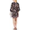 imageWallFlower Womens Sleeveless Swing Dress ampamp Printed Kimono SetBlack Vintage Floral With Pink Dress