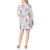 imageWallFlower Womens Sleeveless Swing Dress ampamp Printed Kimono SetWhite Classic Floral With Blue Dress