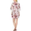 imageWallFlower Womens Sleeveless Swing Dress ampamp Printed Kimono SetWhite Classic Floral With Red Dress