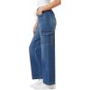 imageWallFlower Womens Tomboy Relaxed Cargo Denim MidRise Insta Stretch Juniors JeansVeronica a