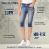 imageWallFlower womens Luscious Curvy 17quot Capri Midrise Insta Stretch Juniors Standard and PlusWhite