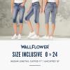 imageWallFlower womens Luscious Curvy 17quot Capri Midrise Insta Stretch Juniors Standard and PlusWhite