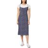 imageWallFlower Womens Annie 2 Piece Yummy Rib Short Sleeve Tee and Rayon Challis Midi Dress SetMaritime Blue RoseShow White