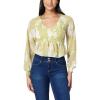 imageWallFlower Womens Boho Chiffon Long Sleeve Dressy Casual Blouses Shirts TopsSilhouette Floral