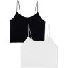 imageWallFlower Womens Carson Insta Smooth Seamless Shelf Bra Camisole 2Pack Standard and PlusBlack NightSnow White