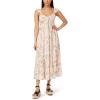 imageWallFlower Womens Lauren Rayon Challis Babydoll Ruched Front Maxi DressPowder Puff Spring Floral