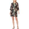 Black Classic Floral With Green Dress