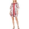 imageWallFlower Womens Sleeveless Swing Dress ampamp Printed Kimono SetWhite Classic Floral With Red Dress
