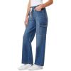 imageWallFlower Womens Tomboy Relaxed Cargo Denim MidRise Insta Stretch Juniors JeansVeronica a
