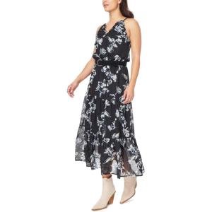 imageWallFlower Womens April Chiffon Belted Maxi DressBlack Paisley