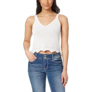 imageWallFlower Womens Aria Pointelle Sweater Knit Tank TopOffwhite