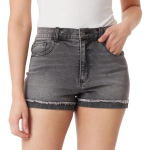 imageWallFlower Womens Fearless Curvy Denim Shorts HighRise Insta Vintage Juniors Standard and PlusLt Carbon