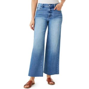 imageWallFlower Womens Fearless Curvy Wide Leg HighRise Juniors 27quot Ankle Denim and Twill PantsBella