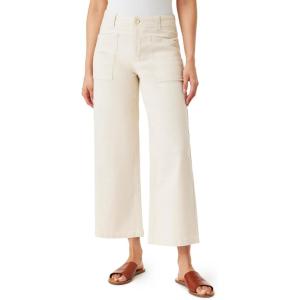 imageWallFlower Womens Fearless Curvy Wide Leg HighRise Juniors 27quot Ankle Denim and Twill PantsButtercream