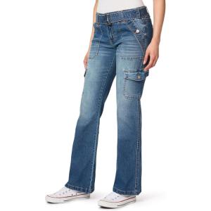 imageWallFlower Womens Feisty Curvy Cargo Flare Low Rise Belted Insta Stretch Juniors PantsRelle