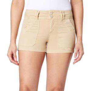 imageWallFlower Womens Feisty Curvy Twill Shorts 3quot LowRise Insta Stretch JuniorsPale Khaki