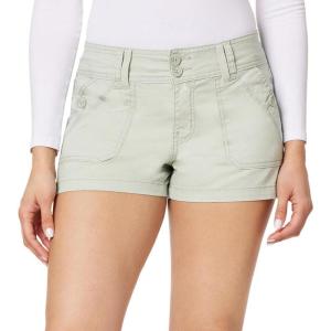 imageWallFlower Womens Feisty Curvy Twill Shorts 3quot LowRise Insta Stretch JuniorsSea Sage