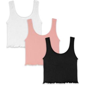 imageWallFlower Womens Insta Smooth Seamless Tank Tops 3Pack Standard and PlusSnow WhiteBlack NightPeach Pearl